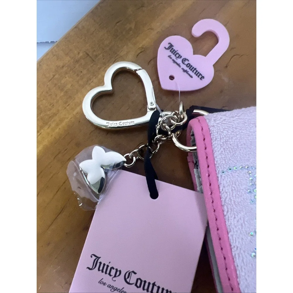 NWT Juicy Couture Wing It Card Case Key‎ Fob Wallet - Pretty Pink! - Butterfly